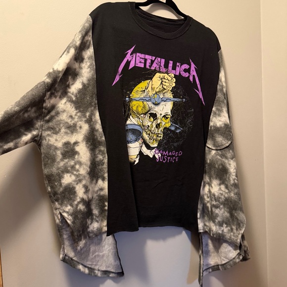 Metallica upcycle tie dye sweater sides oversized - Picture 8 of 8
